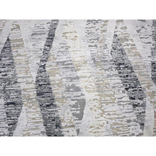 Load image into Gallery viewer, 11&#39;10&quot;x15&#39;2&quot; DIMENSIONAL CURTAINS Gray Oversized Silk With Textured Wool Hand Knotted Oriental Rug FWR355608