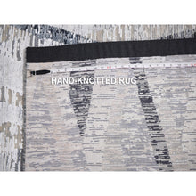 Load image into Gallery viewer, 11&#39;10&quot;x15&#39;2&quot; DIMENSIONAL CURTAINS Gray Oversized Silk With Textured Wool Hand Knotted Oriental Rug FWR355608