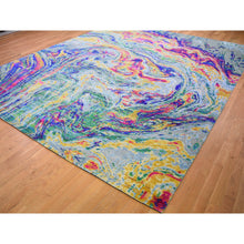 Load image into Gallery viewer, 11&#39;7&quot;x14&#39;5&quot; THE LAVA, Oversized Colorful Sari Silk With Textured Wool Hand Knotted Oriental Rug FWR355620