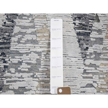 Load image into Gallery viewer, 2&#39;x3&#39;1&quot; DIMENSIONAL CURTAINS Gray Silk With Textured Wool Oriental Rug FWR355668
