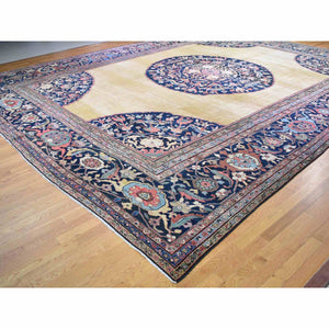 16'3"x19'10" Yellow Oversized Antique Persian Sultanabad Clean, Even Wear, Hand Knotted Oriental Rug FWR355716