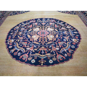 16'3"x19'10" Yellow Oversized Antique Persian Sultanabad Clean, Even Wear, Hand Knotted Oriental Rug FWR355716