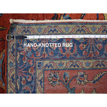 Load image into Gallery viewer, 4&#39;3&quot;x6&#39;3&quot; Red Antique Persian Mohajeran Sarouk Some Wear Soft And Clean Hand Knotted Oriental Rug FWR355770