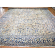 Load image into Gallery viewer, 13&#39;7&quot;x23&#39; Cream Color Oversized Antique Soft Colors Persian Khorasan Even Wear Hand Knotted Oriental Rug FWR355830