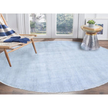 Load image into Gallery viewer, 7&#39;10&quot;x7&#39;10&quot; Gray Round Grass Design Pure Wool Hand Knotted Oriental Rug FWR355890