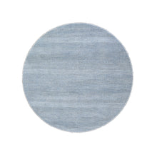 Load image into Gallery viewer, 6&#39;x6&#39; Gray Grass Design Wool and Silk Hand Knotted Round Oriental Rug FWR355932