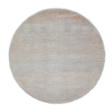Load image into Gallery viewer, 6&#39;x6&#39; Gray Grass Design Wool and Silk Hand Knotted Round Oriental Rug FWR355992