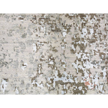 Load image into Gallery viewer, 2&#39;6&quot;x12&#39;1&quot; Gray Dense Weave Abstract Design Wool and Silk Hi-Low Pile Hand Knotted Runner Oriental Rug FWR356094