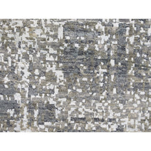 Load image into Gallery viewer, 2&#39;5&quot;x12&#39;1&quot; Ivory Dense Weave Abstract Design Wool and Silk Hand Knotted Runner Oriental Rug FWR356124