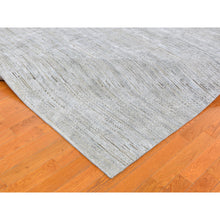 Load image into Gallery viewer, 9&#39;9&quot;x14&#39;1&quot; Ivory Silk with Textured Wool Tone on Tone Serrated Hand Knotted Oriental Rug FWR356196