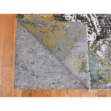 Load image into Gallery viewer, 12&#39;x18&#39;2&quot; Oversized Gray with Gold Abstract Design Denser Weave Wool and Silk Hand Knotted Oriental Rug FWR356628