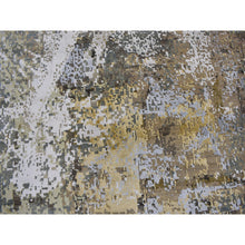 Load image into Gallery viewer, 12&#39;x18&#39;2&quot; Oversized Gray with Gold Abstract Design Denser Weave Wool and Silk Hand Knotted Oriental Rug FWR356628