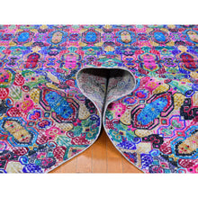 Load image into Gallery viewer, 8&#39;10&quot;x12&#39; Colorful Jewellery Design Sari Silk with Textured Wool Hand Knotted Oriental Rug FWR356760