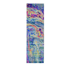 Load image into Gallery viewer, 3&#39;x10&#39; Colorful Sari Silk With Textured Wool The Lava Design Wide Runner Hand Knotted Oriental Rug FWR356898