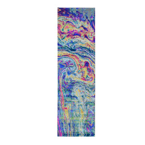 3'x10' Colorful Sari Silk With Textured Wool The Lava Design Wide Runner Hand Knotted Oriental Rug FWR356898