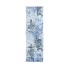 Load image into Gallery viewer, 2&#39;7&quot;x8&#39;3&quot; THE INTERTWINED PASSAGE, Silk with Textured Wool Hand Knotted Runner Oriental Rug FWR356910