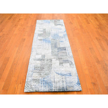 Load image into Gallery viewer, 2&#39;7&quot;x8&#39;3&quot; THE INTERTWINED PASSAGE, Silk with Textured Wool Hand Knotted Runner Oriental Rug FWR356910