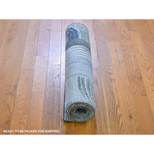 Load image into Gallery viewer, 2&#39;7&quot;x8&#39;3&quot; THE INTERTWINED PASSAGE, Silk with Textured Wool Hand Knotted Runner Oriental Rug FWR356910