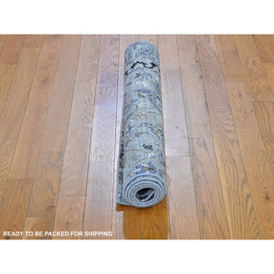 3'x5'3" THE MAHARAJA, Pure Silk with Textured Wool Hand Knotted Exemplar Oriental Rug FWR356916