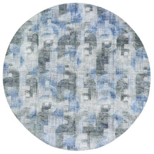 Load image into Gallery viewer, 12&#39;x12&#39; THE INTERTWINED PASSAGE, Round Silk With Textured Wool Hand Knotted Oriental Rug FWR356946