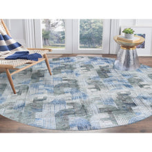 Load image into Gallery viewer, 12&#39;x12&#39; THE INTERTWINED PASSAGE, Round Silk With Textured Wool Hand Knotted Oriental Rug FWR356946