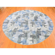 Load image into Gallery viewer, 12&#39;x12&#39; THE INTERTWINED PASSAGE, Round Silk With Textured Wool Hand Knotted Oriental Rug FWR356946