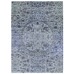 10'x14'2" THE MAHARAJA, Pure Silk with Textured Wool Hand Knotted Oriental Rug FWR356958