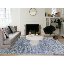 Load image into Gallery viewer, 10&#39;x14&#39;2&quot; THE MAHARAJA, Pure Silk with Textured Wool Hand Knotted Oriental Rug FWR356958