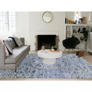 10'x14'2" THE MAHARAJA, Pure Silk with Textured Wool Hand Knotted Oriental Rug FWR356958