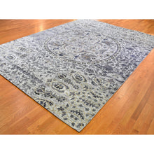 Load image into Gallery viewer, 10&#39;x14&#39;2&quot; THE MAHARAJA, Pure Silk with Textured Wool Hand Knotted Oriental Rug FWR356958