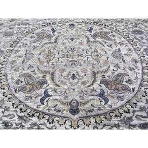 10'x14'2" THE MAHARAJA, Pure Silk with Textured Wool Hand Knotted Oriental Rug FWR356958