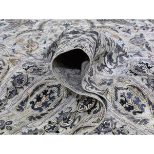 10'x14'2" THE MAHARAJA, Pure Silk with Textured Wool Hand Knotted Oriental Rug FWR356958