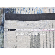 Load image into Gallery viewer, 2&#39;7&quot;x12&#39; THE INTERTWINED PASSAGE, Silk with Textured Wool Hand Knotted Runner Oriental Rug FWR357024