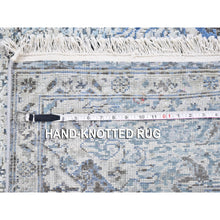 Load image into Gallery viewer, 3&#39;x5&#39; Ivory Distressed Oushak Pure Silk with Textured Wool Hand Knotted Oriental Rug FWR357030