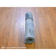 Load image into Gallery viewer, 2&#39;7&quot;x10&#39;4&quot; THE INTERTWINED PASSAGE, Silk with Textured Wool Hand Knotted Runner Oriental Rug FWR357036