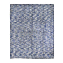 Load image into Gallery viewer, 8&#39;2&quot;x10&#39; Fence Design with Blue Wool and Art Silk Tone on Tone Hand Loomed Oriental Rug FWR357204