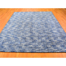 Load image into Gallery viewer, 8&#39;2&quot;x10&#39; Fence Design with Blue Wool and Art Silk Tone on Tone Hand Loomed Oriental Rug FWR357204