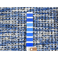 Load image into Gallery viewer, 8&#39;2&quot;x10&#39; Fence Design with Blue Wool and Art Silk Tone on Tone Hand Loomed Oriental Rug FWR357204