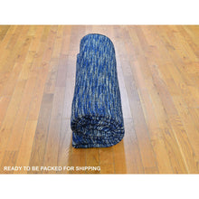 Load image into Gallery viewer, 8&#39;2&quot;x10&#39; Fence Design with Blue Wool and Art Silk Tone on Tone Hand Loomed Oriental Rug FWR357204