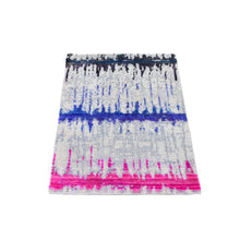 Load image into Gallery viewer, 2&#39;x3&#39; THE CARDIAC Sari Silk with Textured Wool Hand Knotted Oriental Rug FWR357270