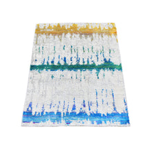 Load image into Gallery viewer, 2&#39;x3&#39; THE CARDIAC Sari Silk with Textured Wool Hand Knotted Oriental Rug FWR357312