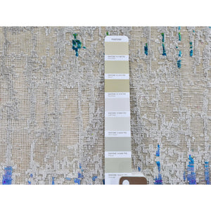 2'x3' THE CARDIAC Sari Silk with Textured Wool Hand Knotted Oriental Rug FWR357312