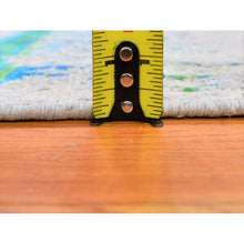 Load image into Gallery viewer, 2&#39;x3&#39; THE CARDIAC Sari Silk with Textured Wool Hand Knotted Oriental Rug FWR357312