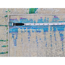 Load image into Gallery viewer, 2&#39;x3&#39; THE CARDIAC Sari Silk with Textured Wool Hand Knotted Oriental Rug FWR357312