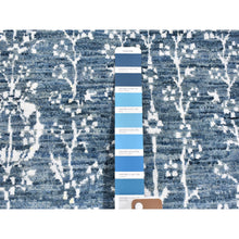 Load image into Gallery viewer, 2&#39;6&quot;x10&#39;2&quot; Tone on Tone Oceanic Colors Runner Wool and Silk Hand Knotted Oriental Rug FWR357354