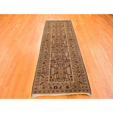 Load image into Gallery viewer, 3&#39;2&quot;x9&#39;6&quot; Washed Out Afghan Baluch Pure Wool Runner with Earth Tones Hand Knotted Oriental Rug FWR357360