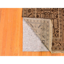 Load image into Gallery viewer, 3&#39;2&quot;x9&#39;6&quot; Washed Out Afghan Baluch Pure Wool Runner with Earth Tones Hand Knotted Oriental Rug FWR357360