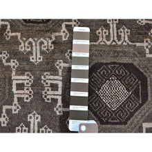 Load image into Gallery viewer, 5&#39;8&quot;x9&#39;10&quot; Silver and Charcoal Black Washed Afghan Baluch Pure Wool Hand Knotted Oriental Rug FWR357384