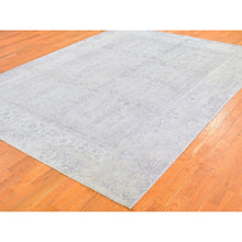 Load image into Gallery viewer, 8&#39;x10&#39; Beige Wool and Plant Based Silk Hand Loomed Fine Jacquard with Erased Design Oriental Rug FWR357396