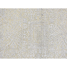 Load image into Gallery viewer, 8&#39;x10&#39; Beige Wool and Plant Based Silk Hand Loomed Fine Jacquard with Erased Design Oriental Rug FWR357396